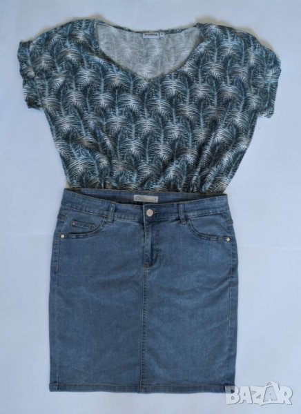 Дамски лот от тениска и дънкова пола , снимка 1