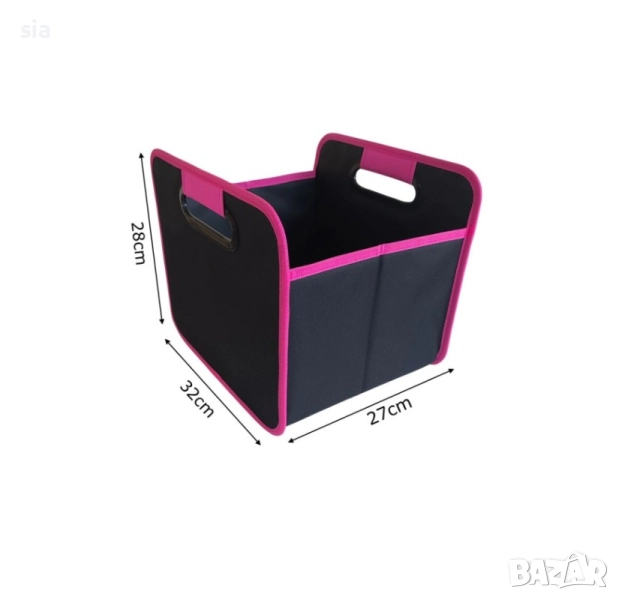 Органайзер за автомобил или офиса, черно с розово, 32*37*28см, снимка 1
