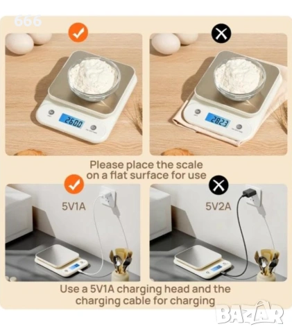 Цифрова кухненска везна , акумулаторна батерия , снимка 7 - Други стоки за дома - 54130399