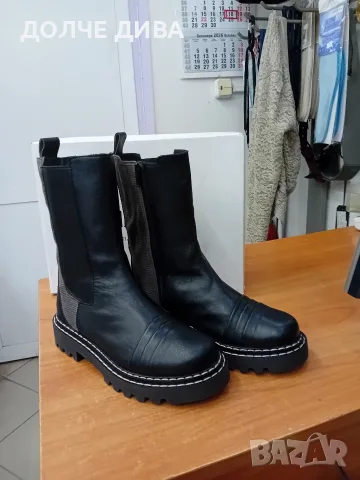 Дам.боти м 659 черни кожа 