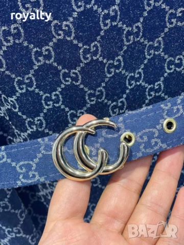 Gucci Нова Дамска Синя Рокля Гучи, снимка 5 - Рокли - 53899673