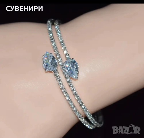 Елегантна гривна със синтетичен цирконий , снимка 2 - Гривни - 51918617