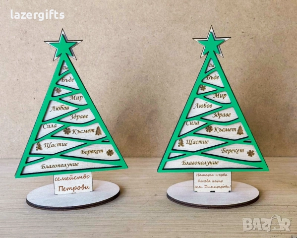 Коледни елхички с пожелание