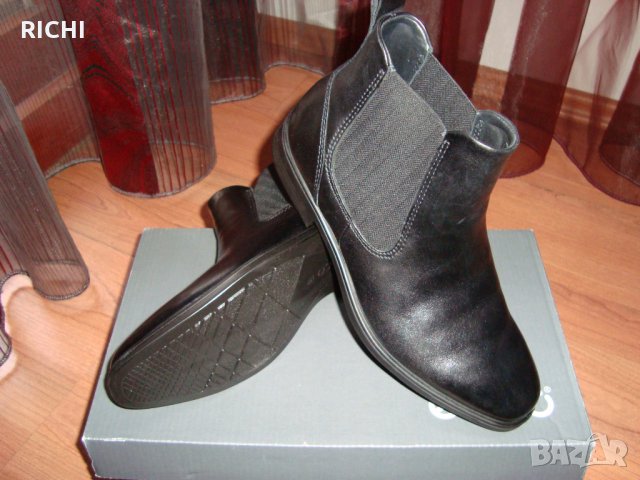 ECCO Melbourne Leather Ankle Boot естествена кожа боти нови, снимка 5 - Мъжки боти - 35633990