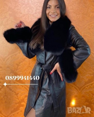 Дамско палто от естествен косъм и естествена кожа, снимка 6 - Якета - 34455047