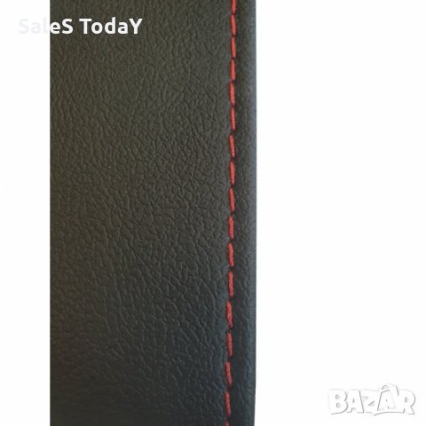 Калъф за волан от еко кожа , М, 38см, за шиене с червен конец, черен, снимка 4 - Аксесоари и консумативи - 32177123
