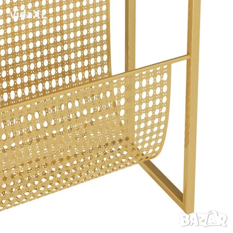 vidaXL Поставка за списания, златиста, 35x15x45 см, стомана, снимка 6 - Органайзери за бюро - 56146994