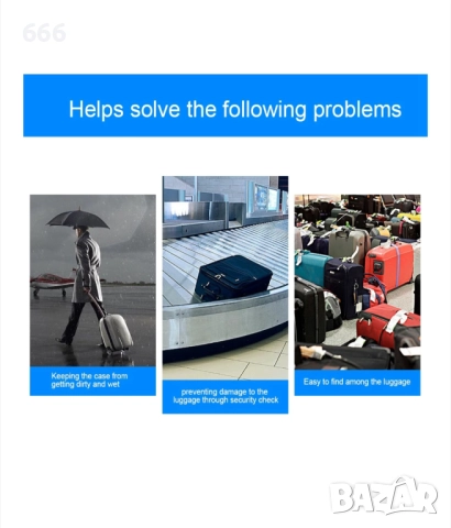 Калъф за куфар 22 инча, прозрачен, водоустойчив, PVC