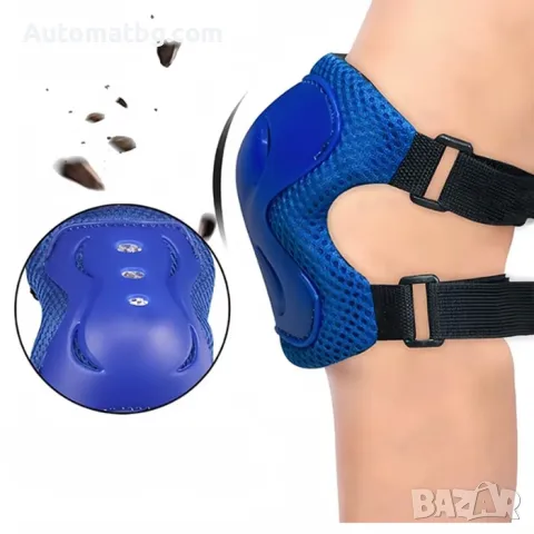 Детски наколенки и налакътници Automat, 6бр протектори, Розови, снимка 3 - Спортна екипировка - 49430369