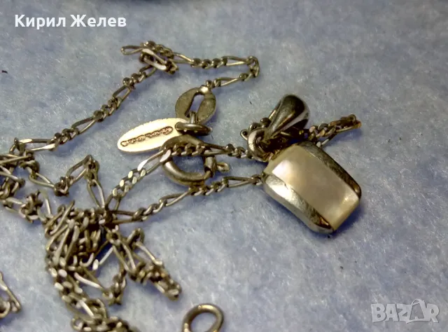 ЕЛЕГАНТЕН СЕДЕФЕН СРЕБЪРЕН МЕДАЛЬОН РОДИРАНО СРЕБРО 925 с ФИНА СРЕБЪРНА ВЕРИЖКА GOLDAS 925 40339, снимка 9 - Колиета, медальони, синджири - 50416944