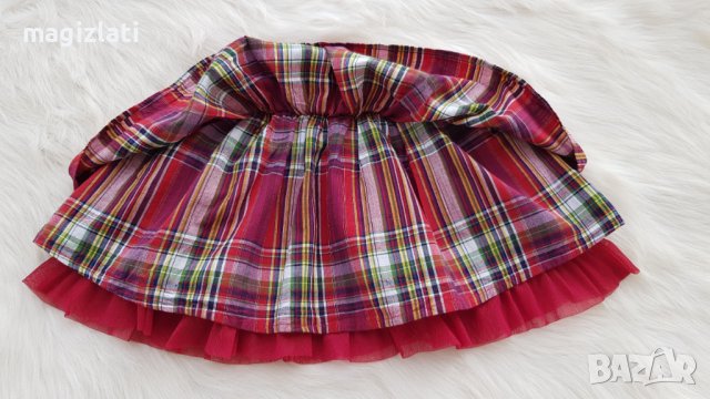 Детска карирана пола с тюл размер 3 години, снимка 2 - Детски рокли и поли - 42843160