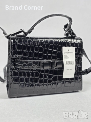Нова дамска чанта Steve Madden Daxton Black Croc