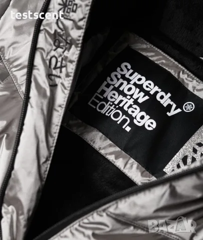 £184.99 Оригинално Superdry Snow Heritage Puffer Jacket  Silver Black – UK 16 Есенно и Зимно яке, снимка 10 - Якета - 36906816