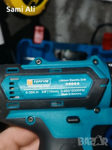 Заглавие: Акумулаторен винтоверт Topfine 48V – Пълен комплект с аксесоари, снимка 5 - Други инструменти - 53055774