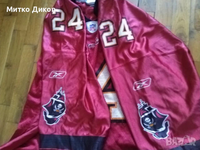 Маркова тениска амер.футбол Cadillac Williams # 24 NFL Tampa Bay Buccaneers Reebok размер L, снимка 4 - Други спортове - 51061270