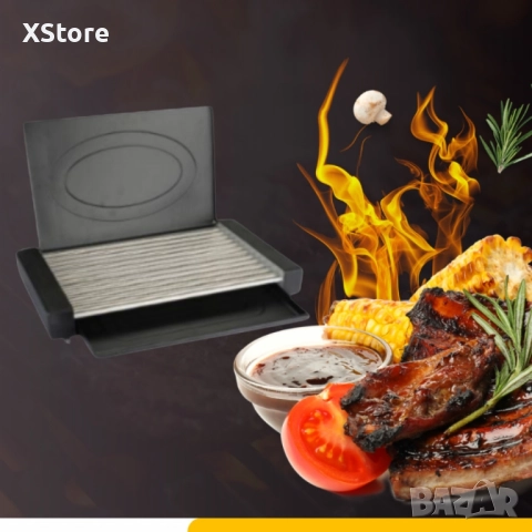 Скара с капак Rosberg R51015M, 1800W, 12 тръбни ребра, плот за готвене 35x22 см, тавичка за мазнина, снимка 4 - Други стоки за дома - 51995596