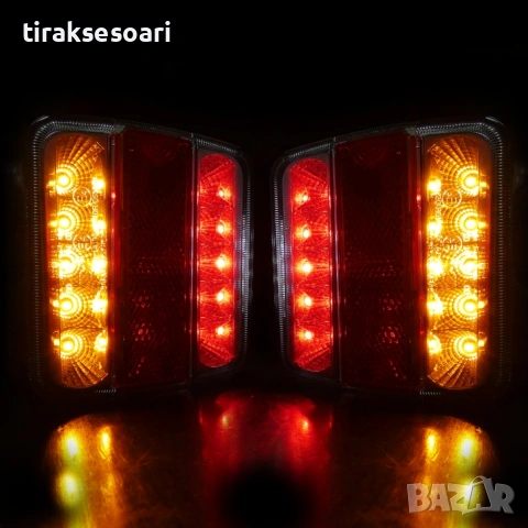 Комплект 2 броя LED стопове 10 см 12V-24V за камион ремарке бус, снимка 6 - Аксесоари и консумативи - 53979198