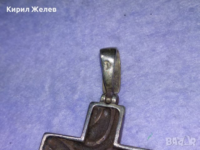 СТАР ОРНАМЕНТИРАН НАГРЪДЕН СРЕБЪРЕН КРЪСТ ОКСИДИРАНО СРЕБРО 925 с НУЖДА от ЛЕКА РЕСТАВРАЦИЯ 18723, снимка 14 - Колиета, медальони, синджири - 42866852