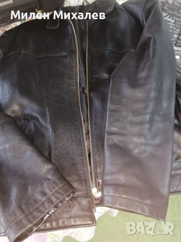 Продавам мъжко кожено яке от естествена кожа. Телешки бокс. , снимка 5 - Якета - 51952352