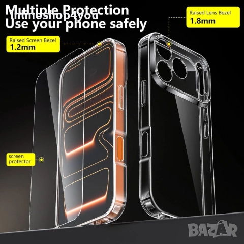 Прозрачен Силиконов Удароустойчив Кейс за Apple iPhone 17 Pro / Max, снимка 5 - Калъфи, кейсове - 52217574
