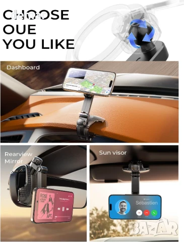 LISEN Автомобилна стойка за телефон с щипка MagSafe, снимка 6 - Аксесоари и консумативи - 50601188