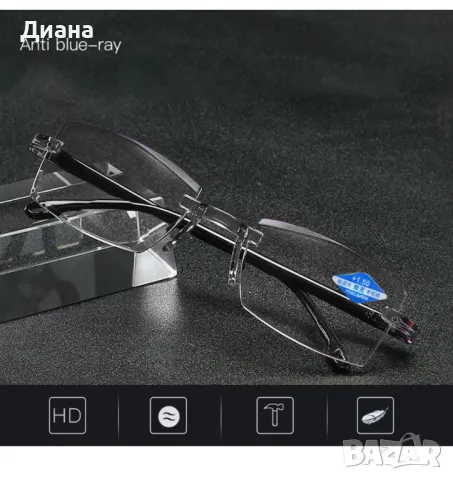 Дизайнерски диоптрични очила за четене с автоматично регулиране и защита от синя светлина, снимка 1