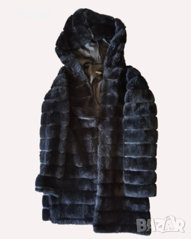 Дамско пухено палто еко косъм с качулка – Jennyfer M