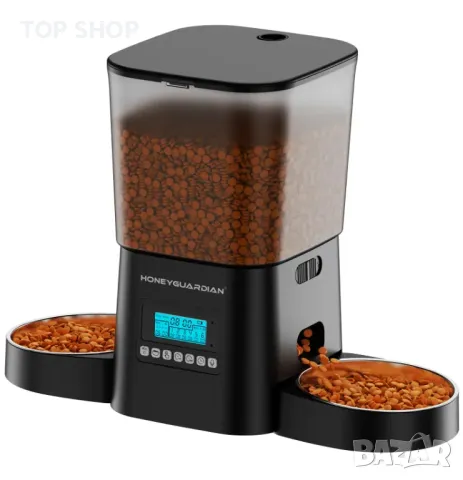 Автоматични хранилки HoneyGuaridan за 2 котки, 3,5 л, снимка 4 - За котки - 48772044