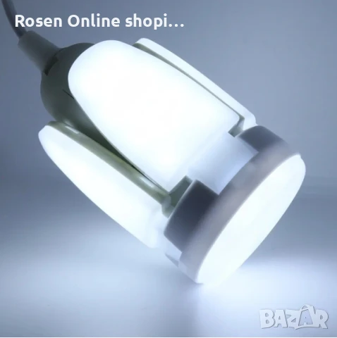 Сгъваема LED лампа с форма на вентилатор 28W, 6000K ,бяла светлина, снимка 4 - Крушки - 51335978