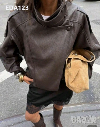 Кожено яке, снимка 3 - Якета - 54114492