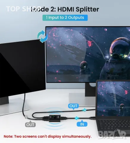 HDMI превключвател сплитер 4K@60hz, снимка 4 - Мрежови адаптери - 48547705