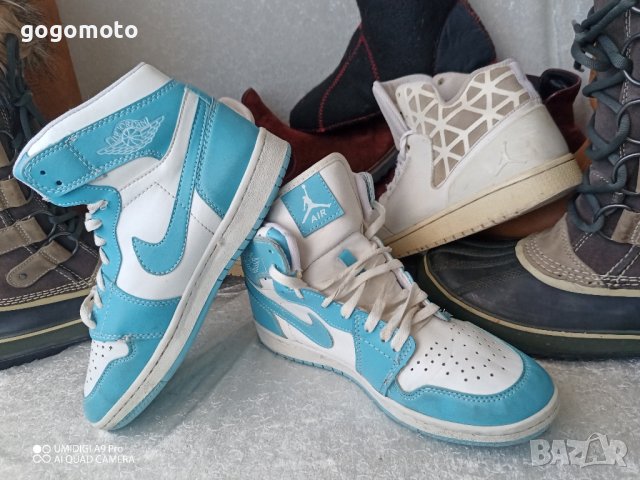 Nike® AIR Jordan® унисекс маратонки кецове баскет кецове, синьо белите Nike® AIR Jordan®, 39 - 40, снимка 16 - Маратонки - 44244312