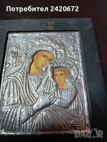 сребърна  гръцка  икона, снимка 1