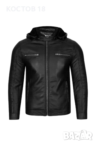 Мъжко зимно кожено яке – 3487, снимка 2 - Якета - 52022593