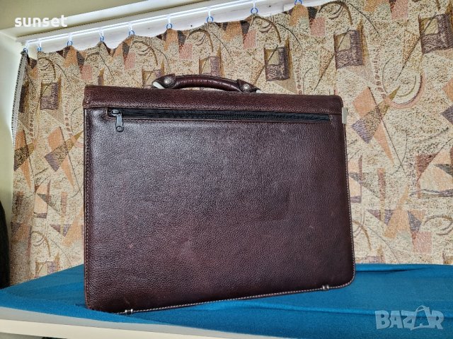 STRATIC голяма бизнес чанта ЕСТЕСТВЕНА КОЖА  с три прегради, снимка 9 - Чанти - 44324160
