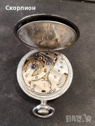 Швейцарски джобен часовник - Chronometre ARGENTAN CHROME, снимка 11 - Джобни - 51453087