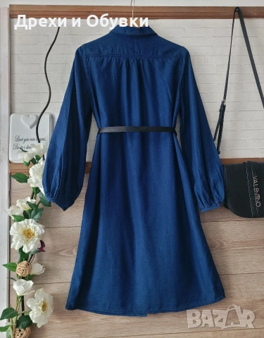 Рокля тип риза лятна дънкова с джобове , снимка 6 - Рокли - 54095796