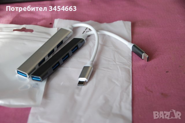 4Port USB 3.0  Splitter 5Gbps за PC,MAC,смартфон, снимка 4 - USB кабели - 39378796