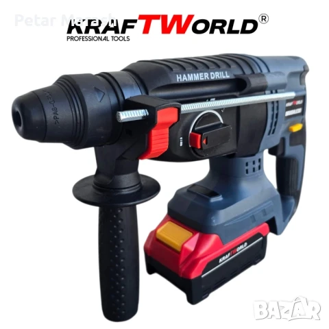 Акумулаторен комплект KraftWorld 5в1 – Лазерен Нивелир, Гайковерт – Винтоверт, Перфоратор, Ъглошлайф, снимка 14 - Винтоверти - 51051114