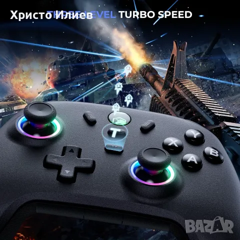 Безжичен джойстик Геймърски контролер за PC Nintendo Switch iOS и Android, снимка 6 - Аксесоари - 55998938