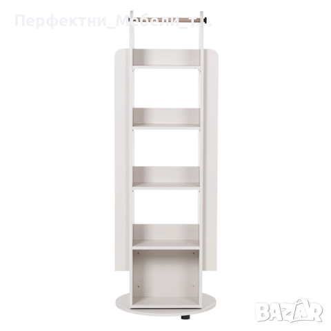 Въртяща се дизайнерска лавица-въртящ се стилаж,въртяща се етажерка в капучино,здрава,висока етажерка, снимка 6 - Етажерки - 52708125