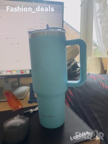 Нова Чаша с изолация от 40 унции с дръжка и сламка Подарък, снимка 10 - Други стоки за дома - 42895102