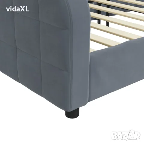 vidaXL Кушетка, тъмносива, 80x200 см, кадифе, снимка 6 - Спални и легла - 56147267