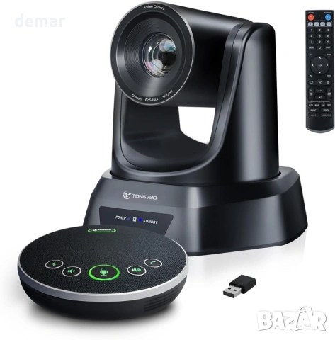 TONGVEO AI PTZ Автоматично проследяваща камера с Bluetooth микрофон