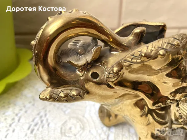Красив позлатен порцеланов слон от Англия , снимка 4 - Антикварни и старинни предмети - 49742941