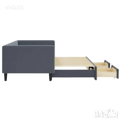 vidaXL Дневно легло с уширение и чекмеджета, без матрак, 90x200 см, снимка 4 - Спални и легла - 56146776