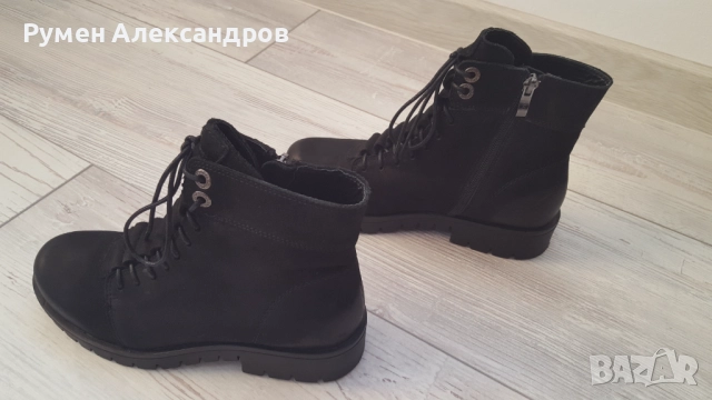 Черни дамски кожени боти Lasocki размер 38 от набук, снимка 4 - Дамски боти - 52111355