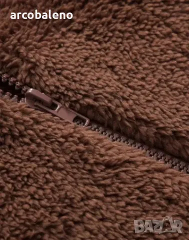 Дамски поларен суичър с качулка и джоб с връзки, 6цвята , снимка 5 - Суичъри - 47508930