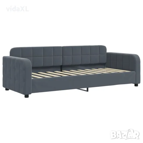 vidaXL Кушетка, тъмносива, 80x200 см, кадифе