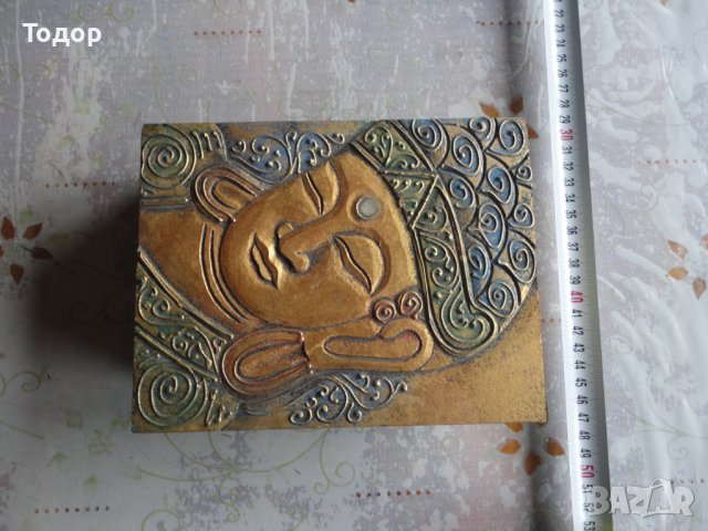 Страхотна позлатена дървена кутия за бижута , снимка 2 - Колекции - 40390355